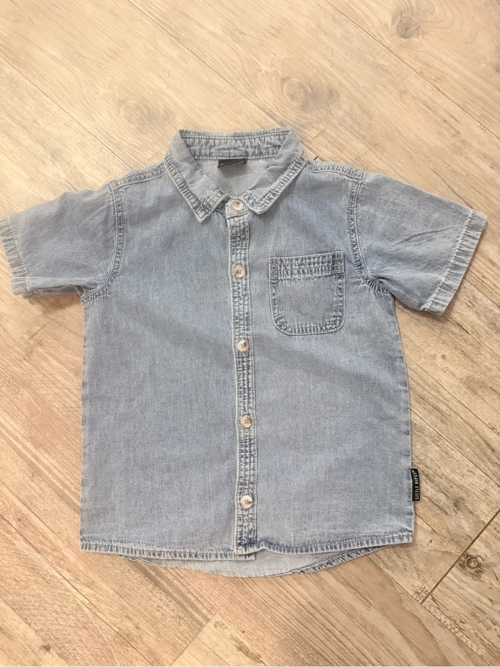 Little Bipsy Light Blue Denim Button-Down Shirt